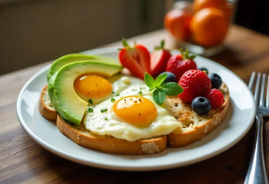 Diabetic-Friendly Breakfast: Healthy Meal Ideas to Manage Blood Sugar 1 Diabetic-friendly breakfast meme: eggs, avocado, toast, and berries.