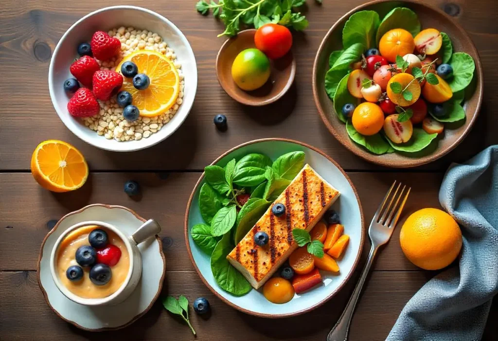 Diabetic-Friendly Meals for Breakfast, Lunch & Dinner: Nutritious Recipes for Blood Sugar Control 1 Diabetic-friendly meals for breakfast, lunch, and dinner, showcasing healthy recipes for blood sugar management.