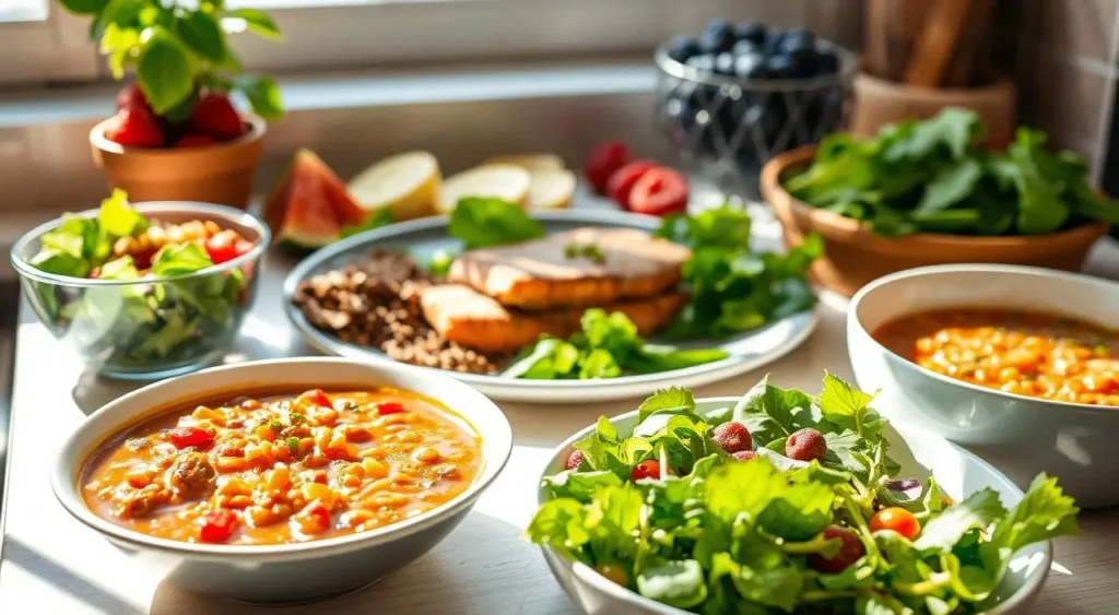 Low-carb Ploughman's Lunch with cheese, ham, and vegetable sticks as a diabetic-friendly option