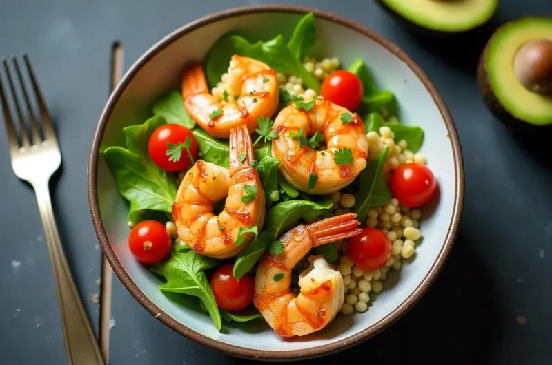 Charred Shrimp, Pesto & Quinoa Bowls