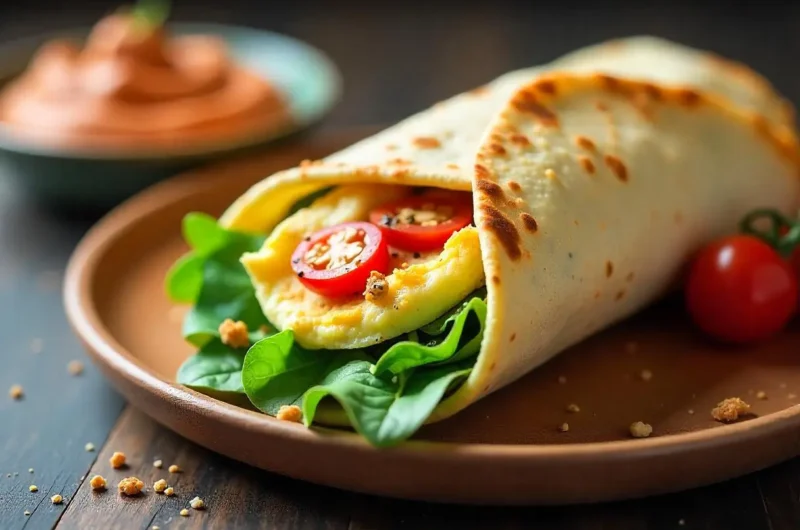 Quinoa Spinach Hummus Egg White Wraps
