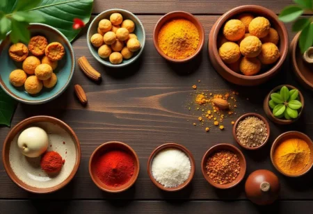 Sugar-free Indian snacks including makhana, besan chilla, ladoos, and jowar-ragi cookies displayed on a wooden table with spices.