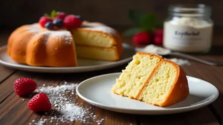 Sugar-free almond and coconut flour cake for diabetics